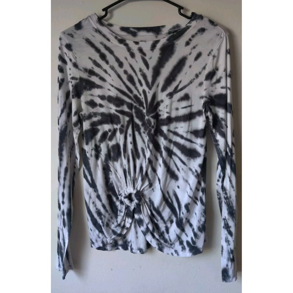 Wallflower Women's‎ Long Sleeve Tie Dyed T-shirt Navy/White Size S Front Detail